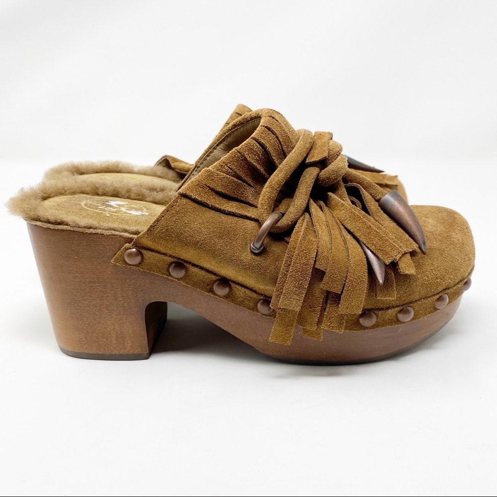Ash Jig Suede Platform Shearling Lined Clogs - Picture 2 of 8